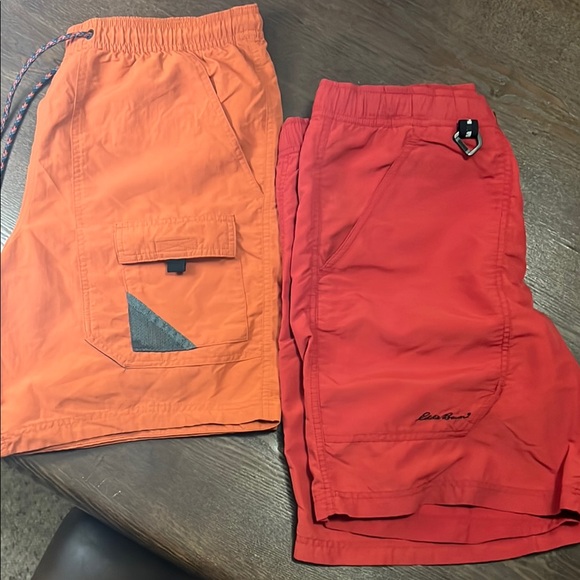 Eddie Bauer Other - Men's Eddie Bauer Red and Orange cargo pocket multi function Shorts